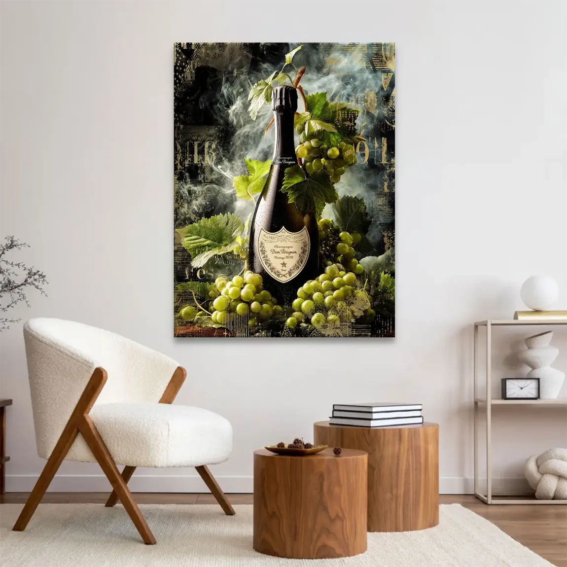 Champagner Reben Leinwand Bild