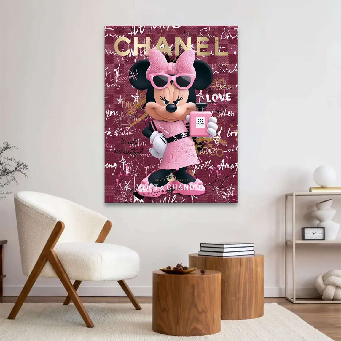 Minnie Maus Glam Chanel Leinwand Bild
