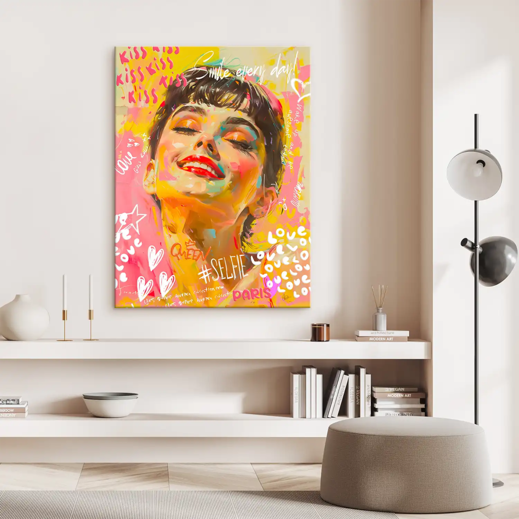 Audrey Graffiti Street Art Leinwand Bild INGALERIE