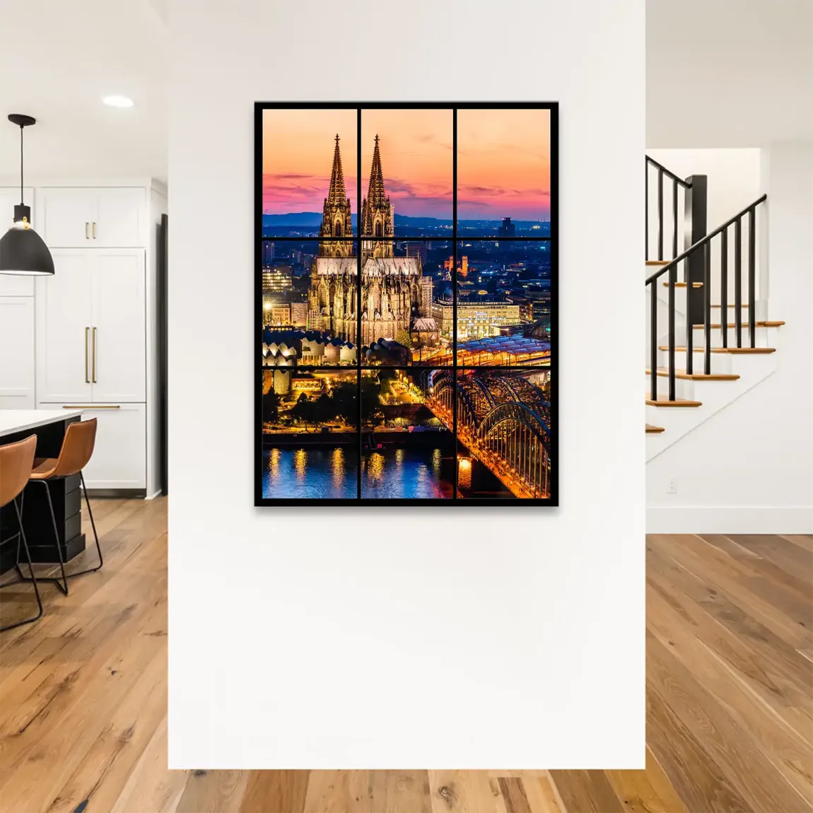 Köln City Lights Leinwand Bild