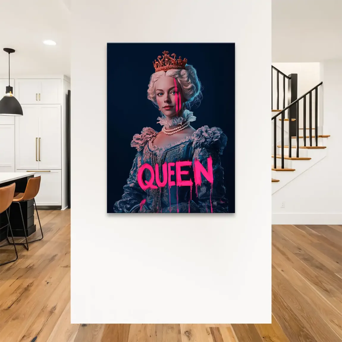 Queen Neon Art Leinwand Bild