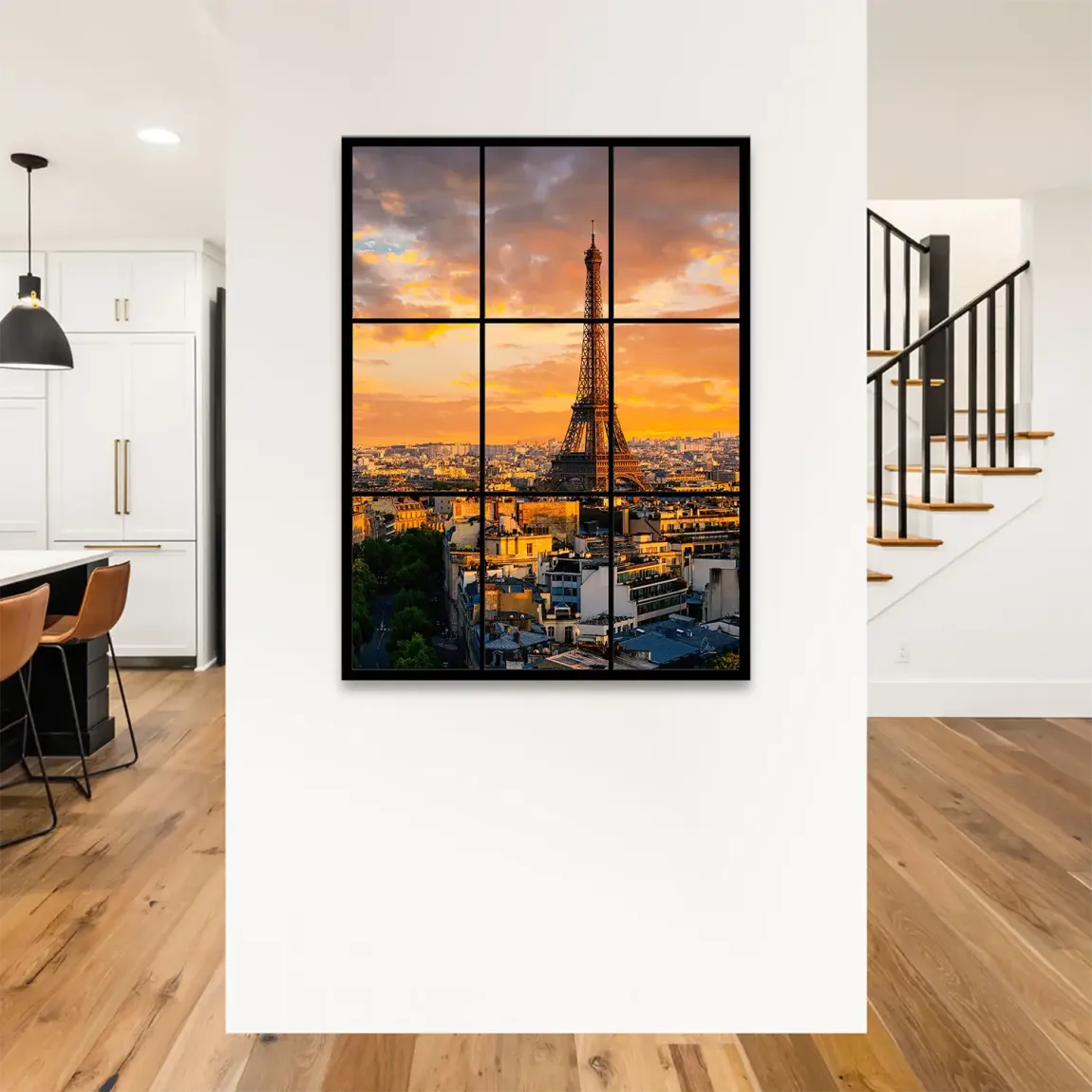 Sunset View Paris Leinwand Bild