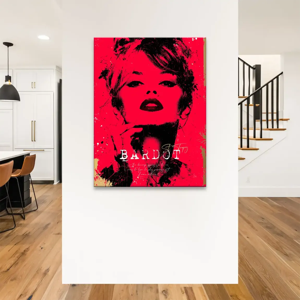 Brigitte Bardot Red Art Leinwand Bild