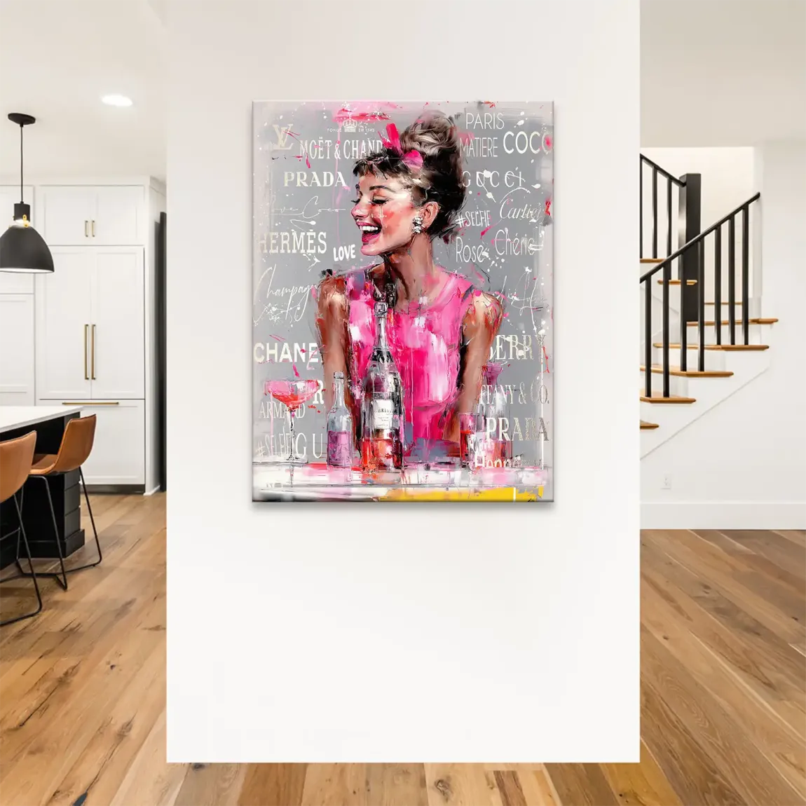Champagne Bliss Audrey Hepburn Leinwand Bild