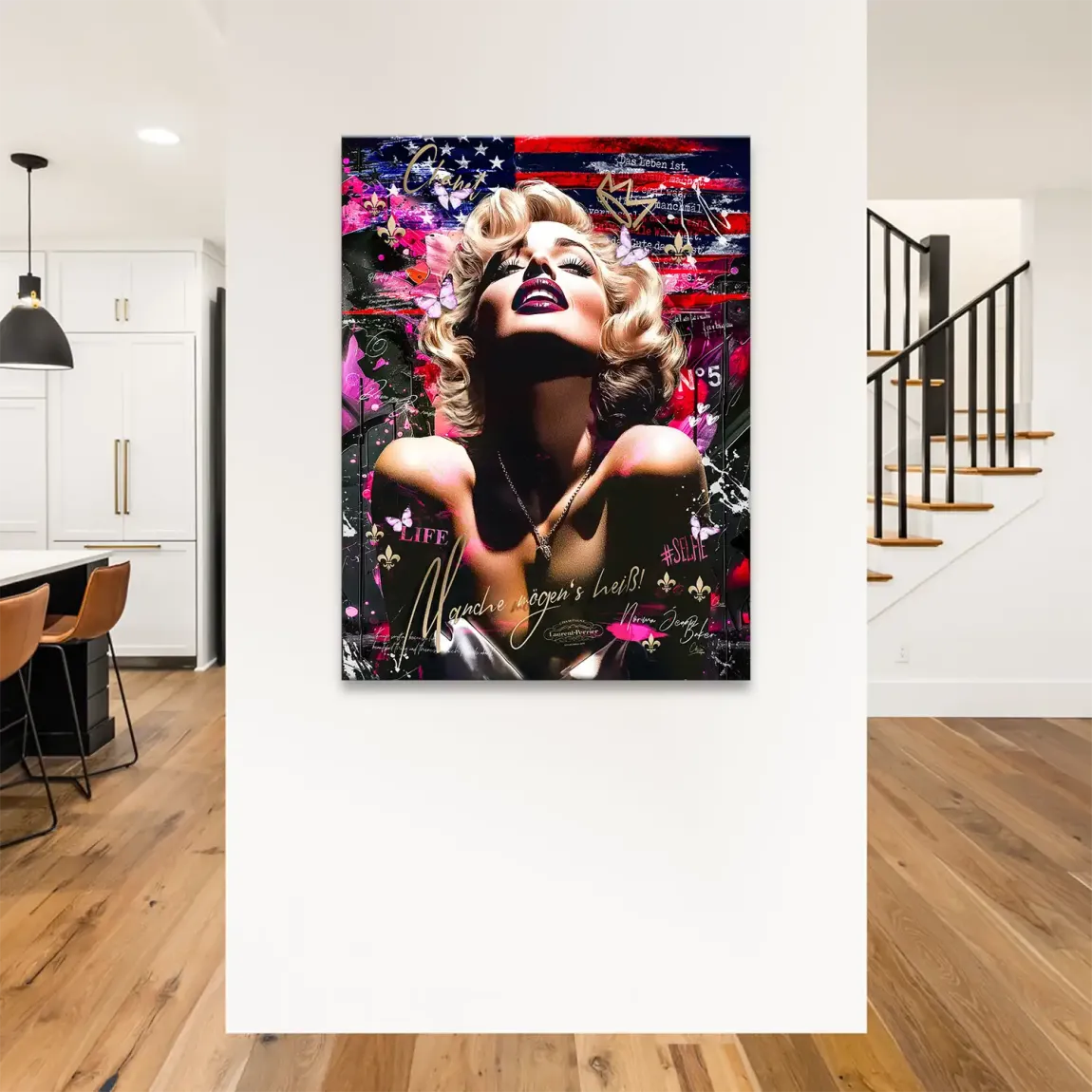 Pop Glam Marilyn Monroe Leinwand Bild