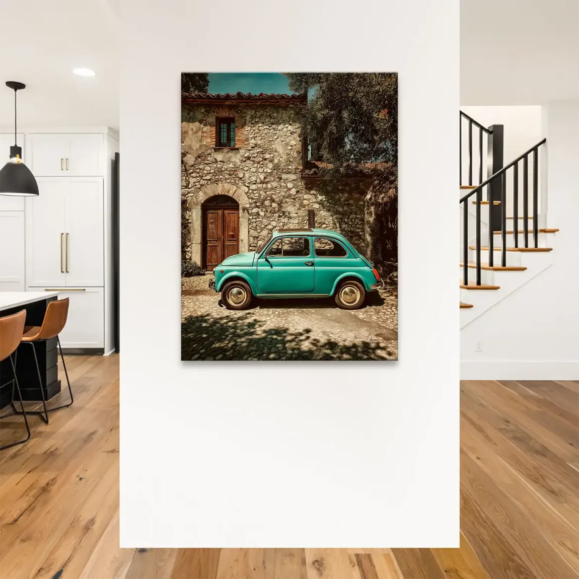 Toskana Fiat Charm Leinwand Bild