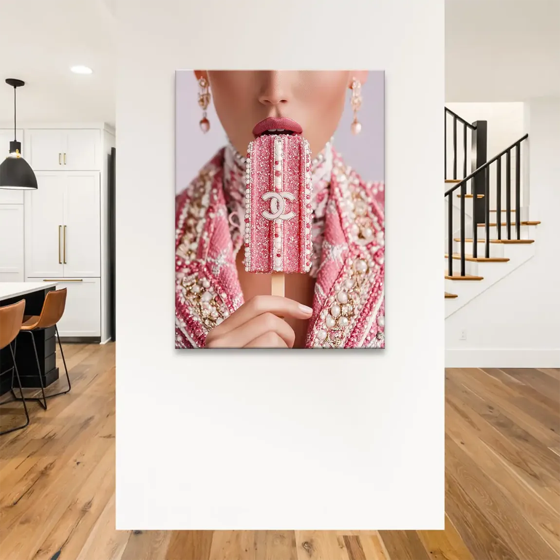 Pink Pearl Ice Couture Chanel Leinwand Bild