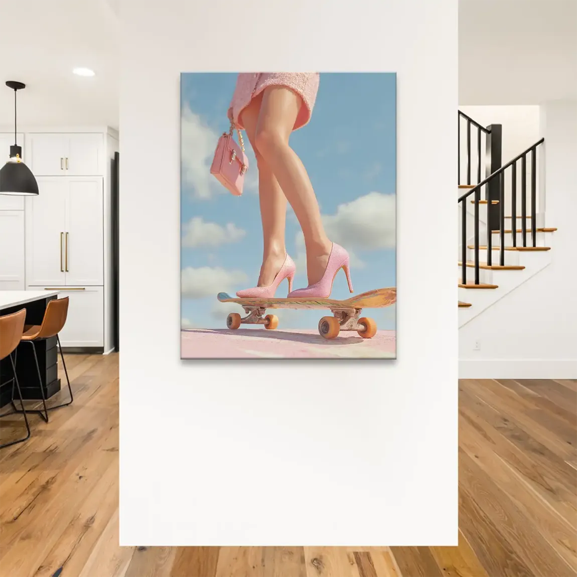 Pink Skate Leinwand Bild