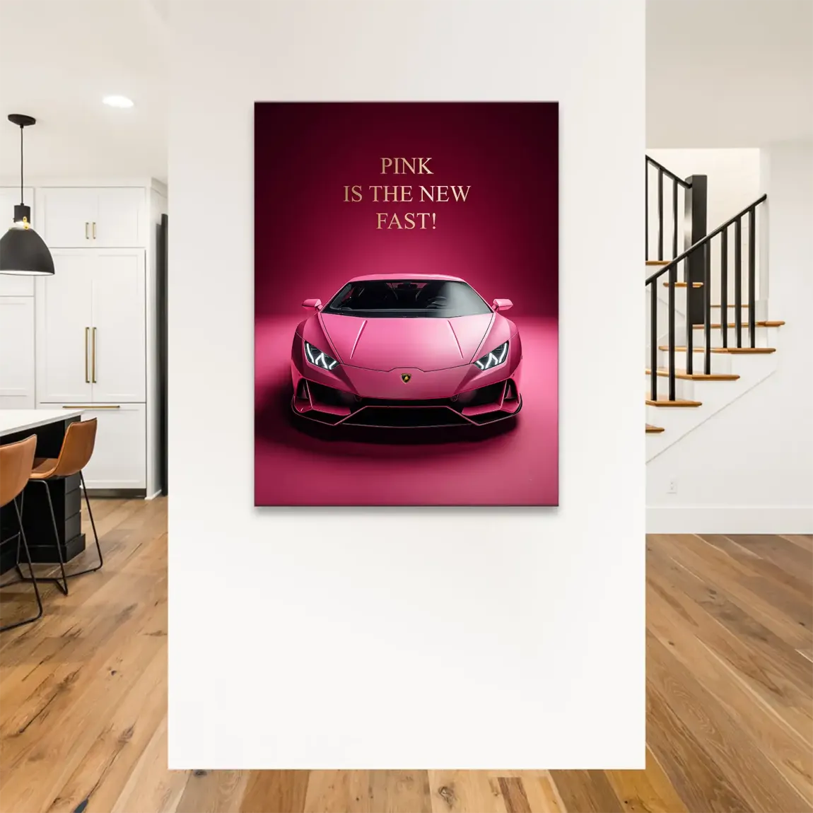 Pink Speed Lambo Leinwand Bild