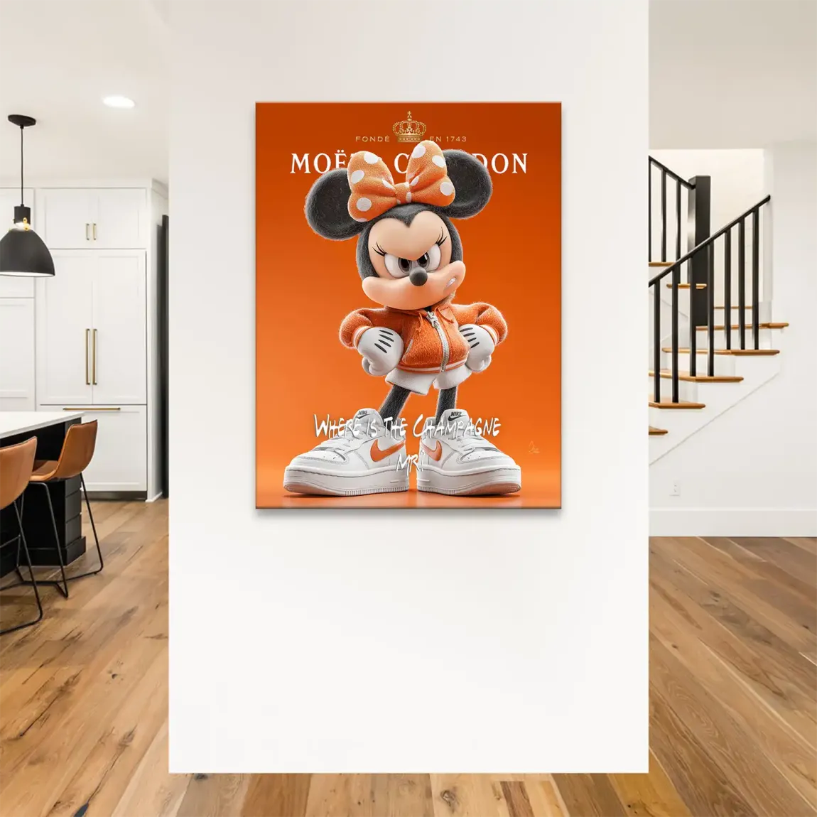 Champagne Mood Minnie Maus Leinwand Bild
