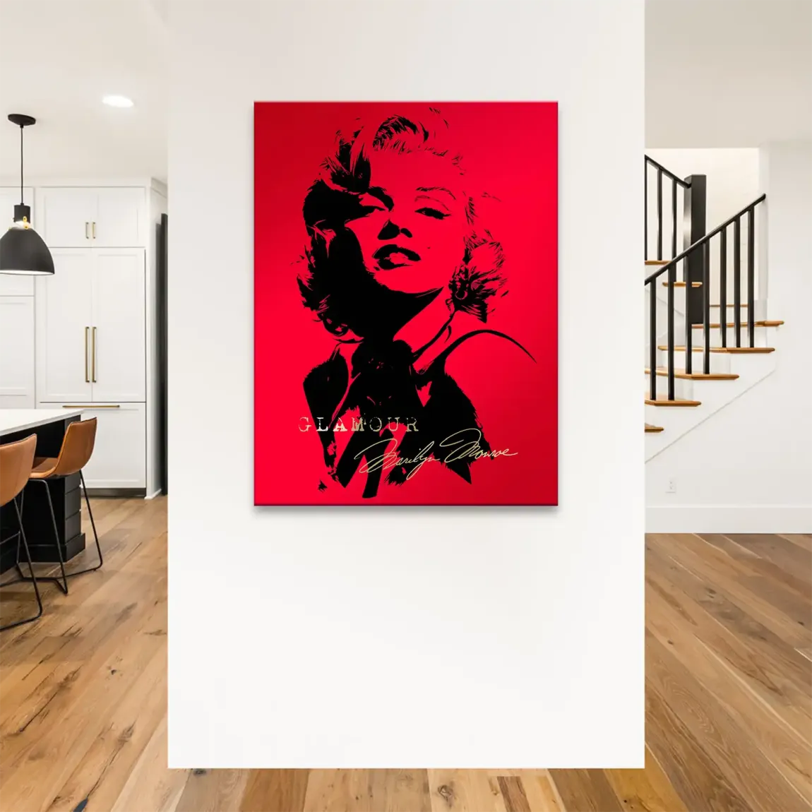 Marilyn Red Glamour Leinwand Bild