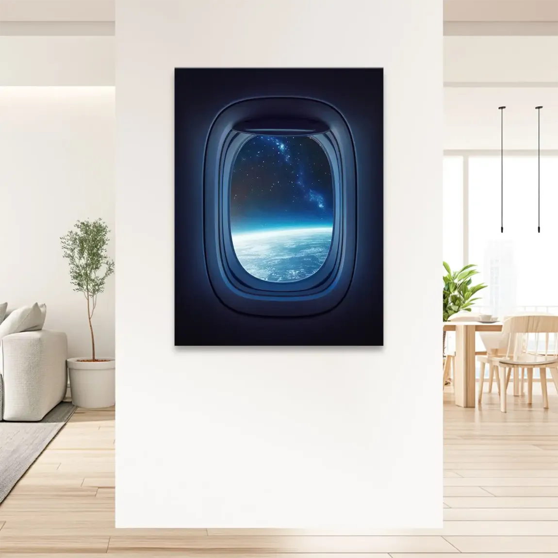 Flugzeugfenster Galaxie Leinwand Bild