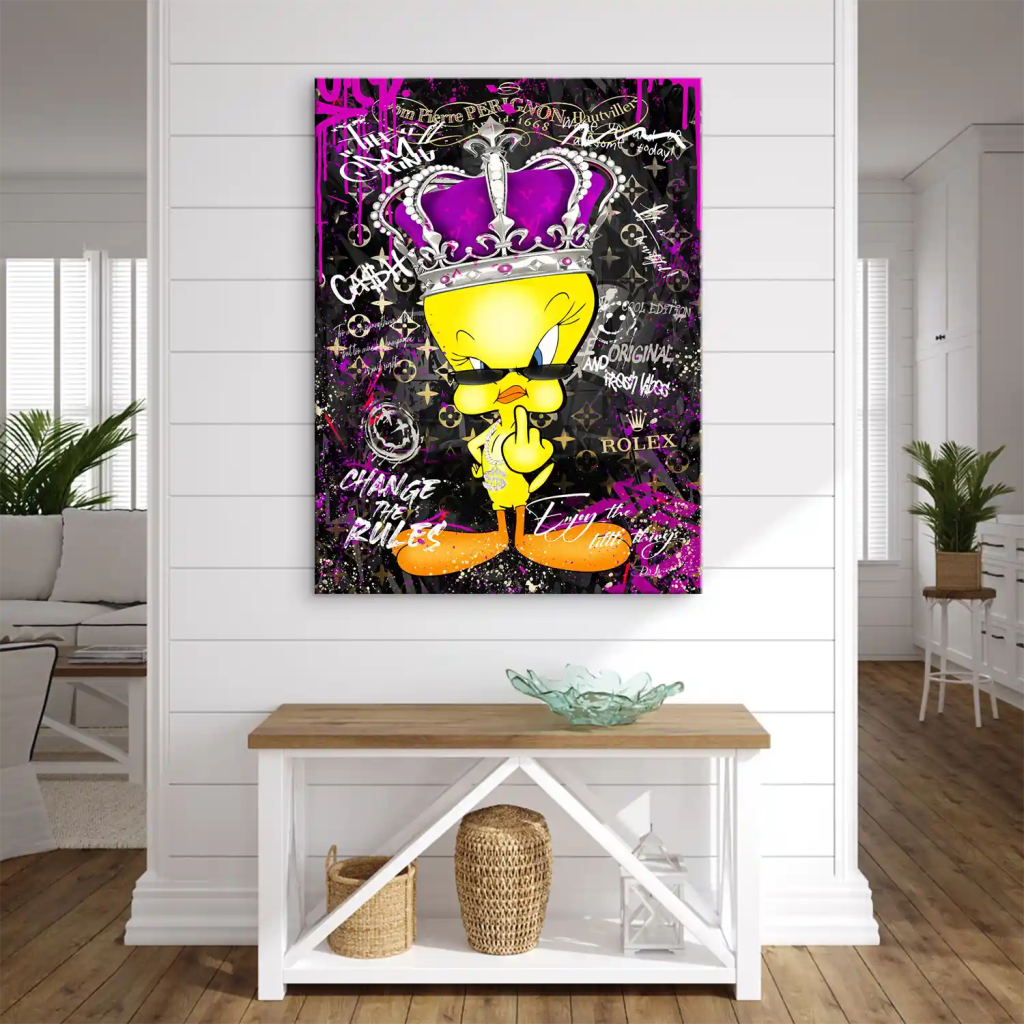 Pop Art Tweety Change the Rules Leinwand Bild INGALERIE