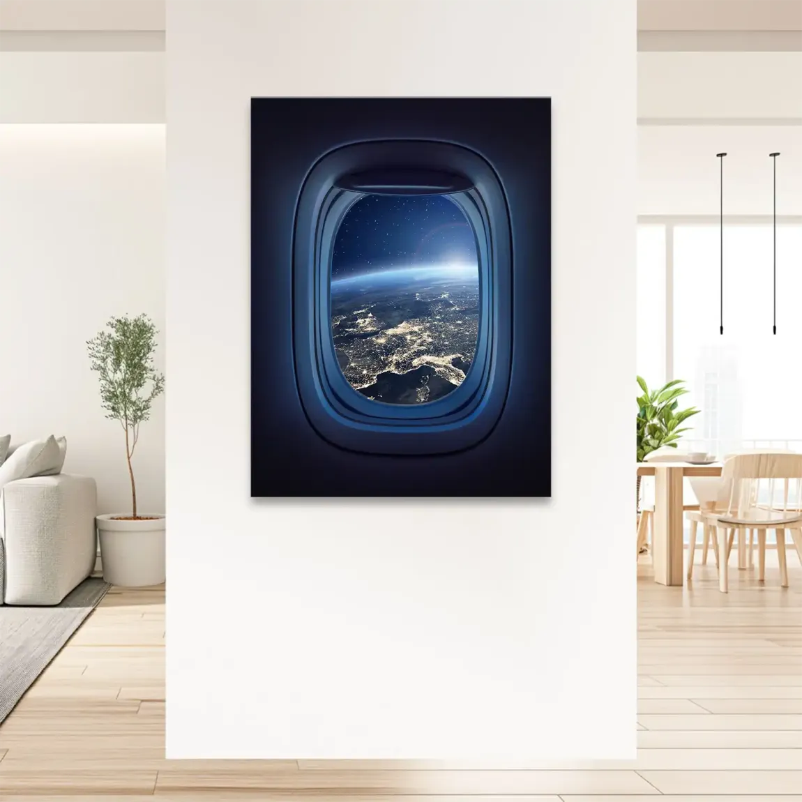 Flugzeugfenster Orbit Leinwand Bild