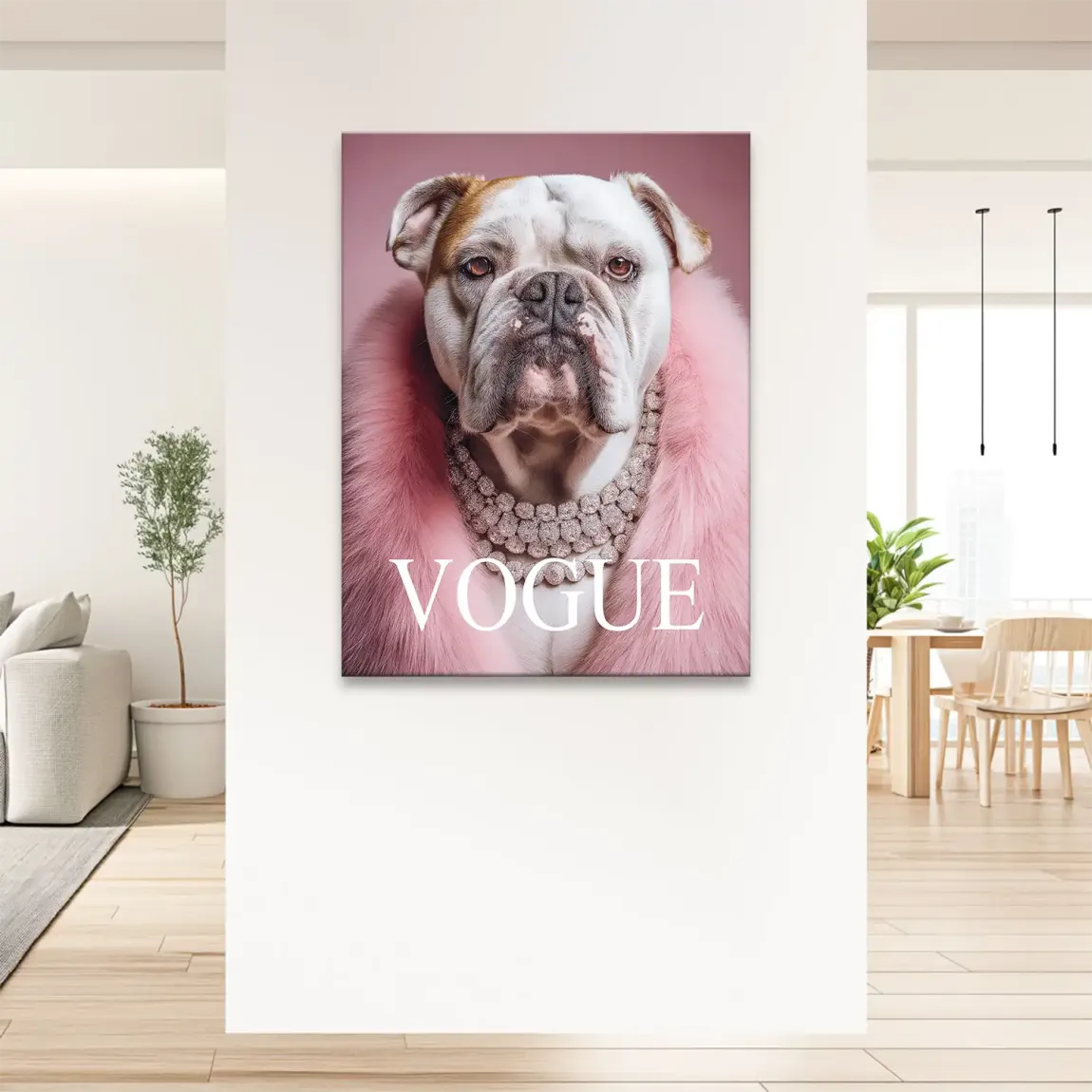 Bulldogge Vogue Leinwand Bild