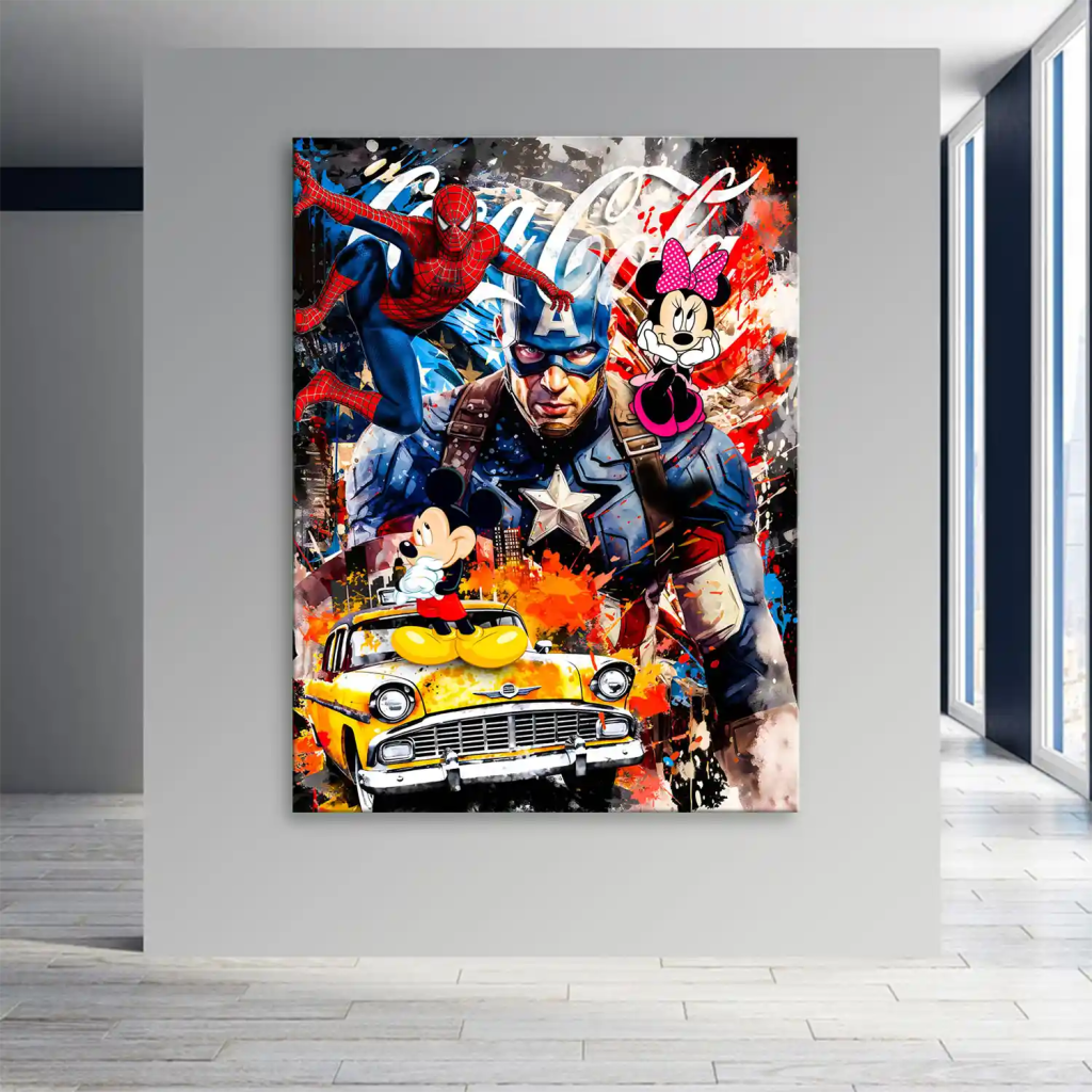 Captain Amerika Pop Art Leinwand Bild INGALERIE