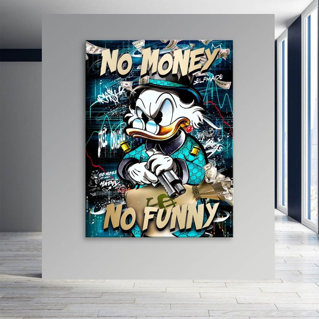 Dagobert Duck No Funny Pop Art Leinwand Bild INGALERIE