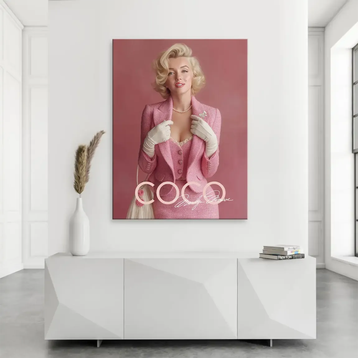 Eleganz in Rosé Monroe Leinwand Bild INGALERIE