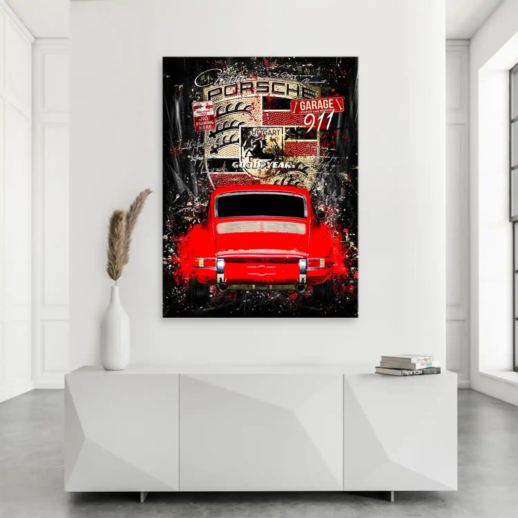 Porsche 911 Pop Art Style Leinwand Bild INGALERIE