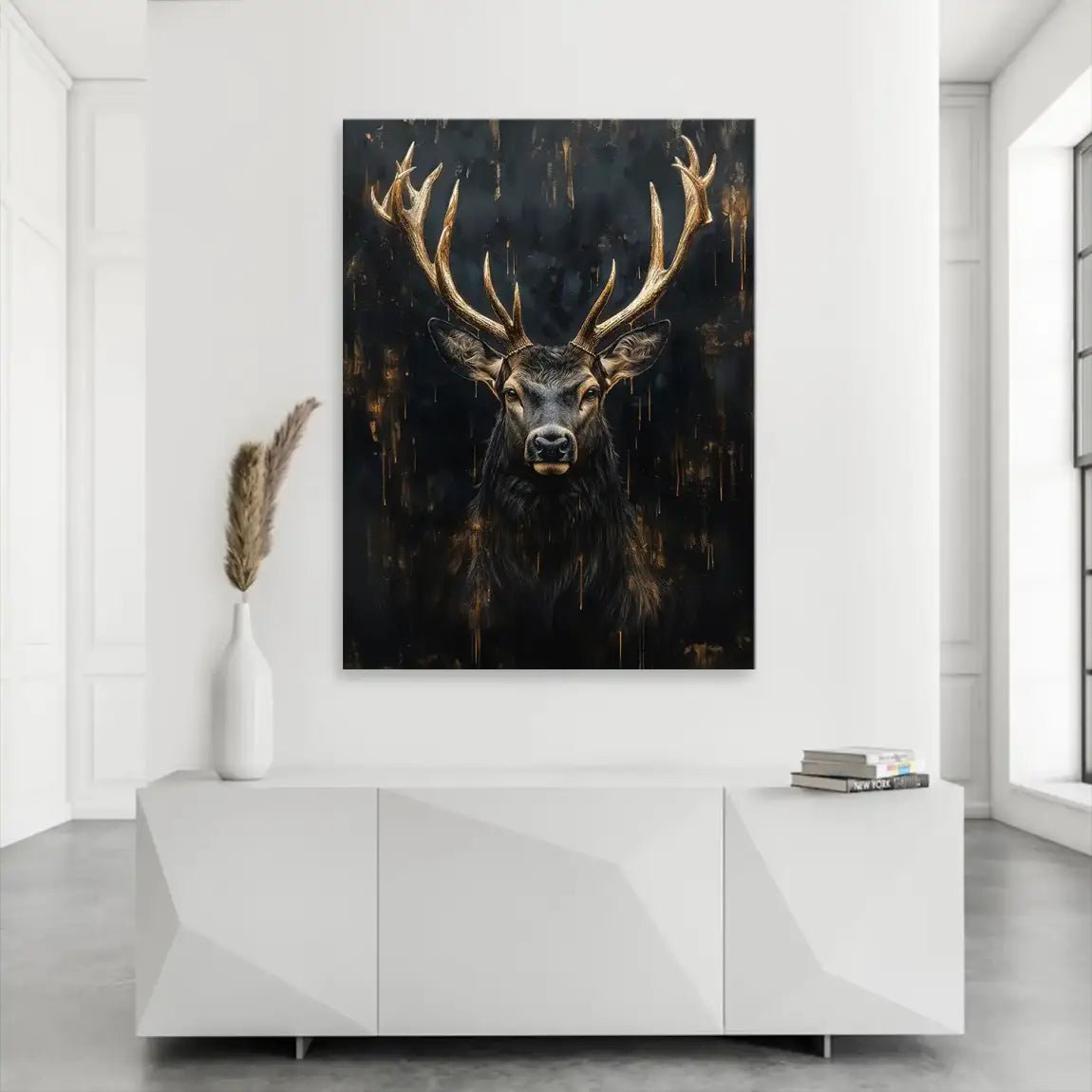 Hirsch Gold Leinwand Bild INGALERIE