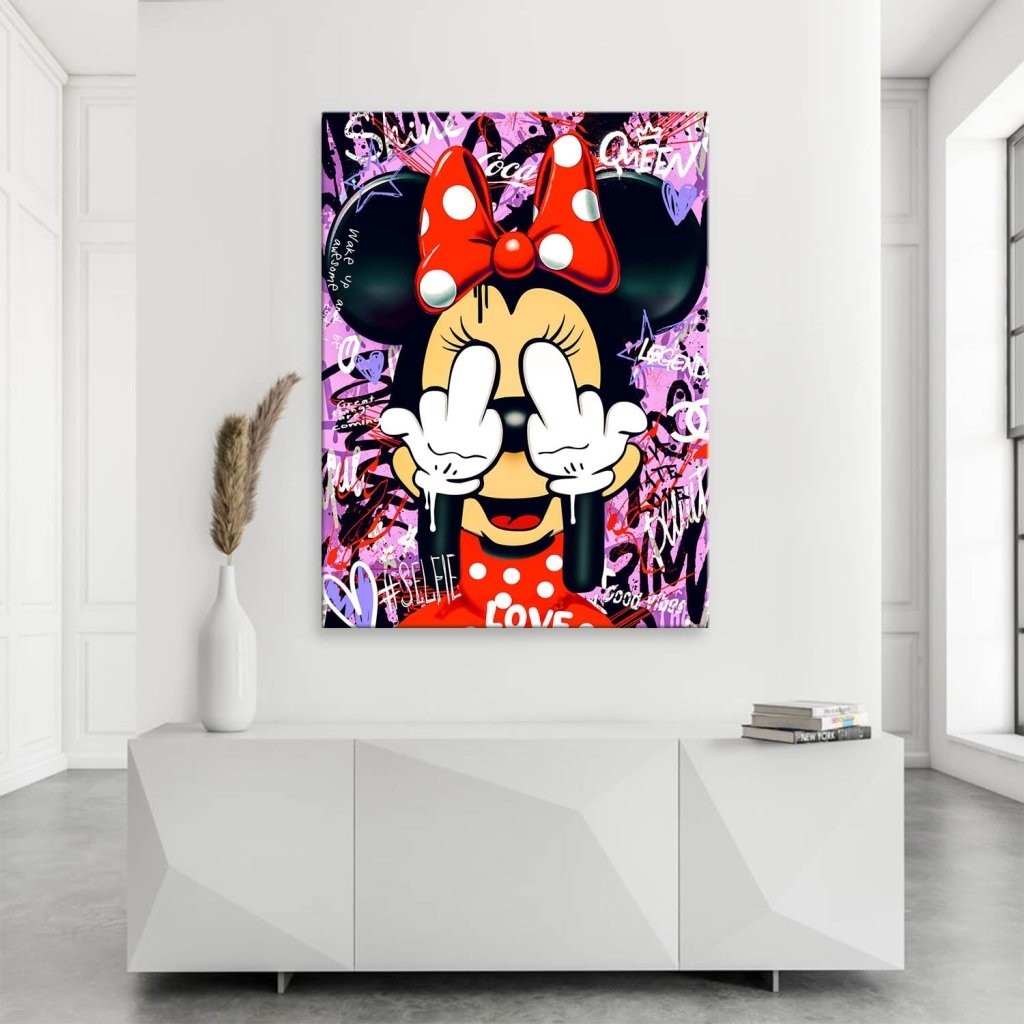 Bad Minnie Maus Street Art Leinwand Bild INGALERIE