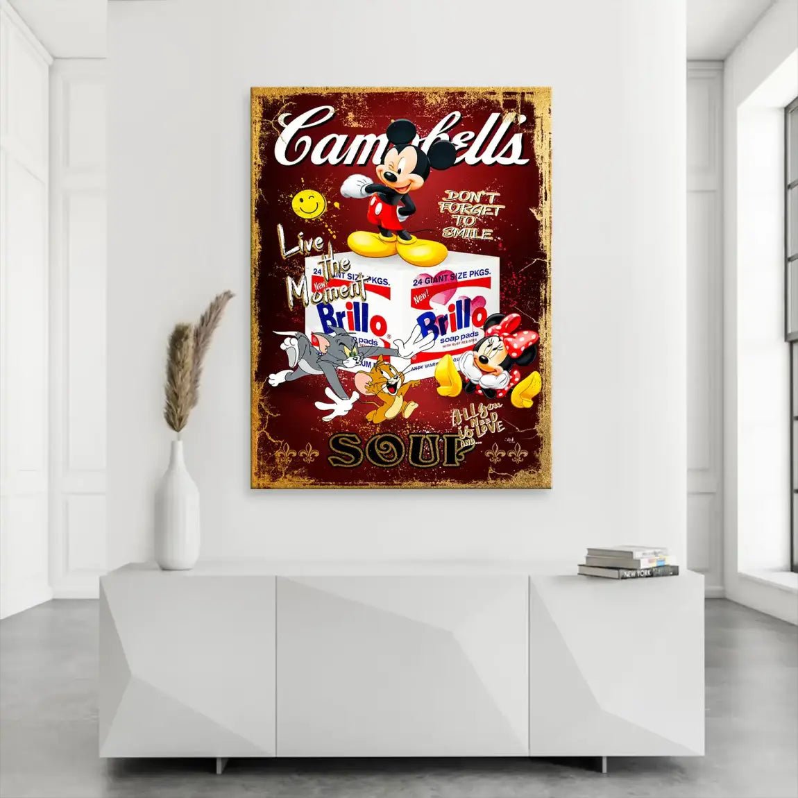 Micky Brillo Box Red Style Leinwand Bild INGALERIE