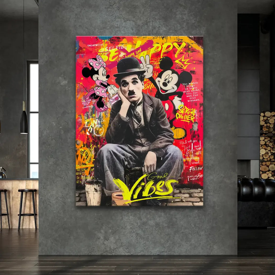Legends Charlie & Micky Pop Art Leinwand Bild INGALERIE