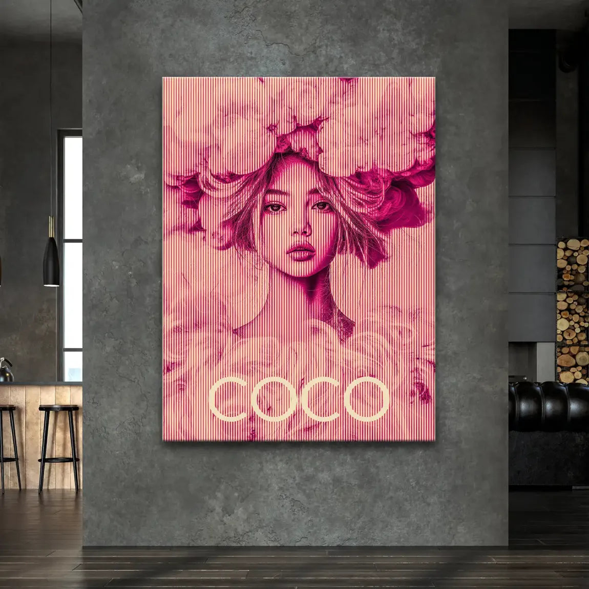Coco Vision in Pink Leinwand Bild INGALERIE