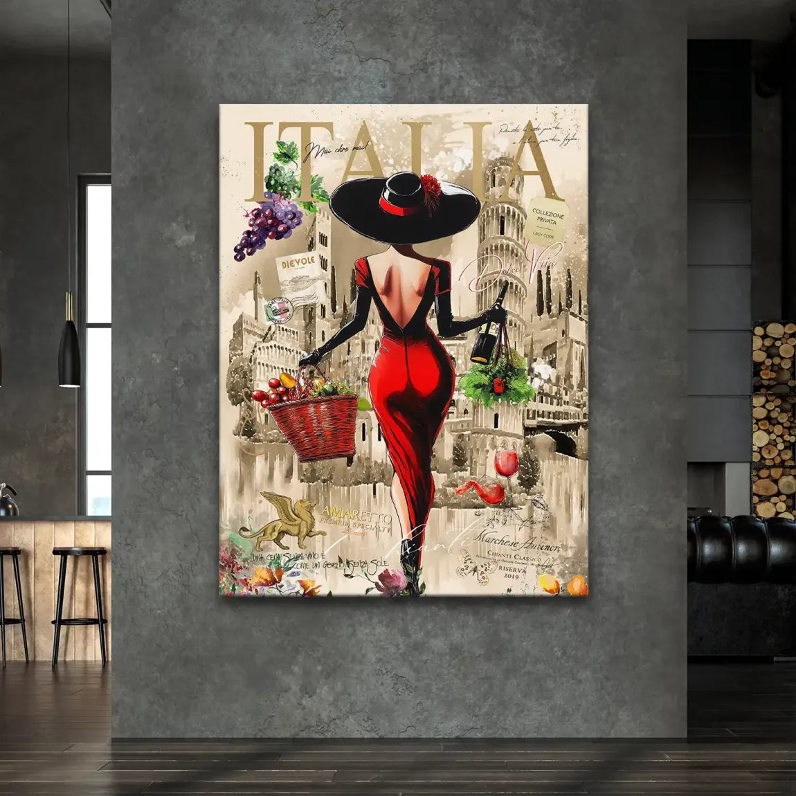 Dolce Vita Rosso Flair Leinwand Bild INGALERIE
