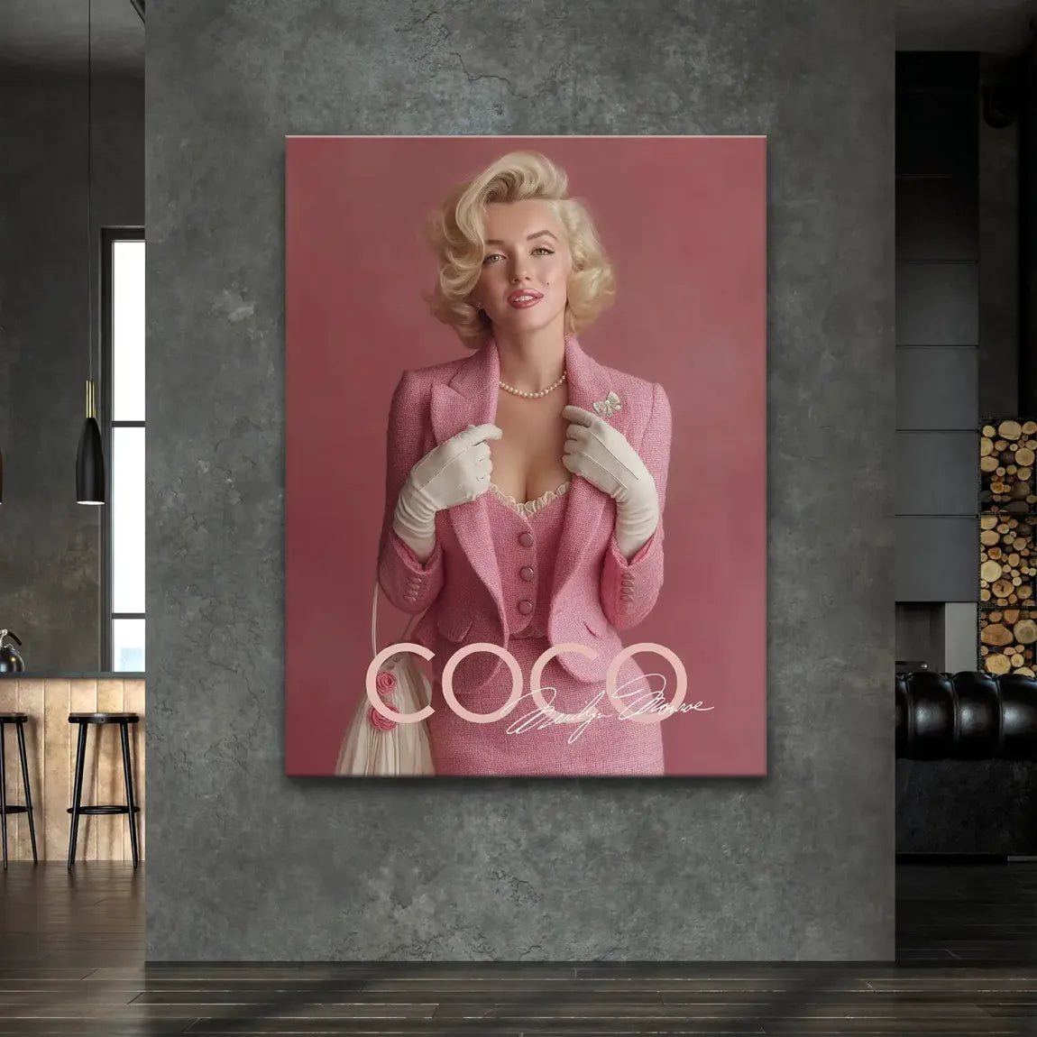 Eleganz in Rosé Monroe Leinwand Bild INGALERIE