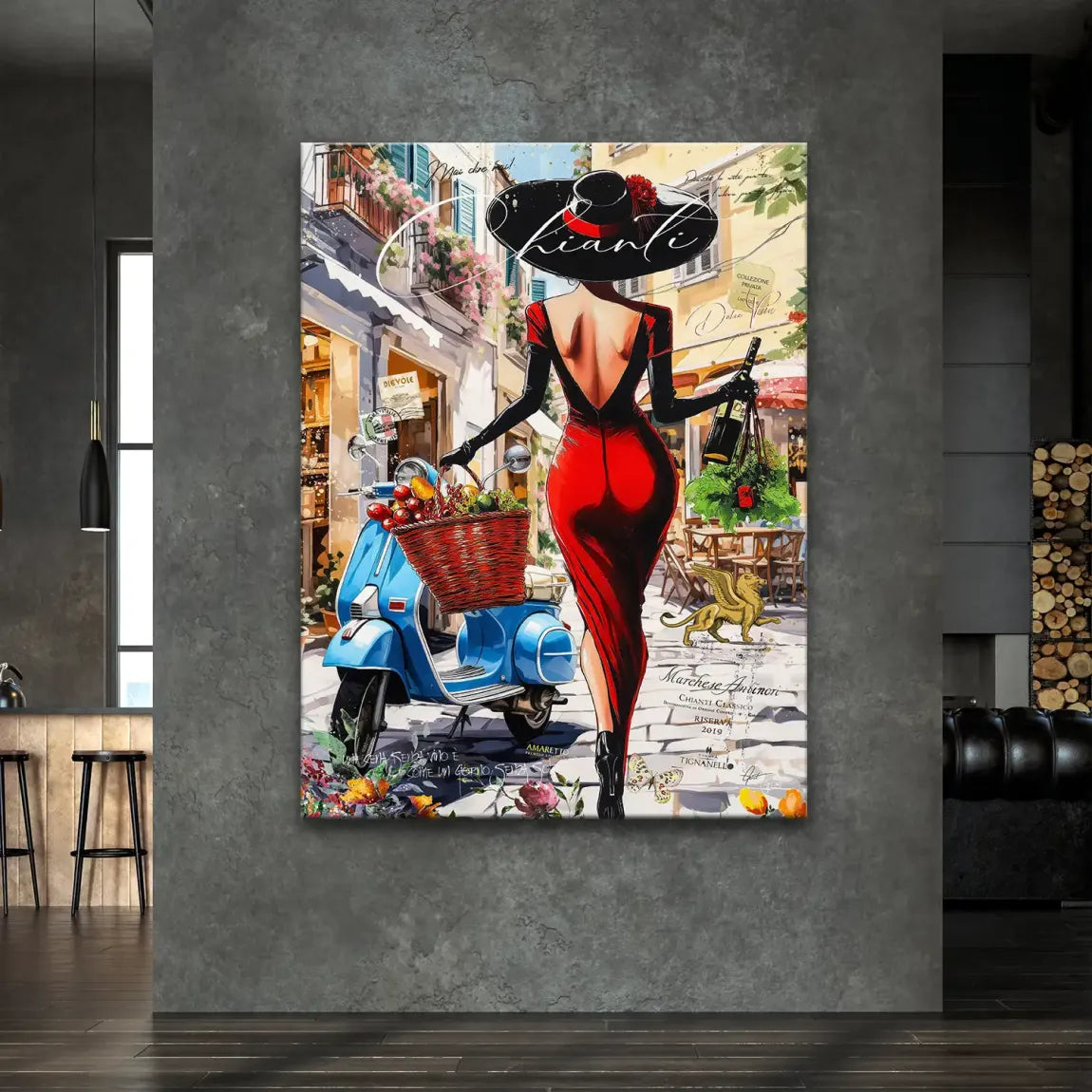 Chianti Gasse Leinwand Bild INGALERIE