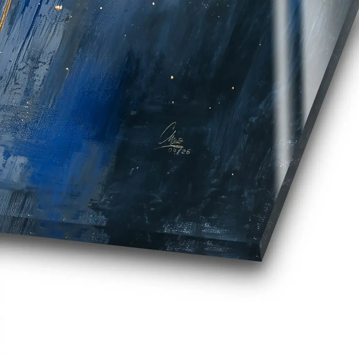 Blauer Elefant Abstrakt Acrylglasbild