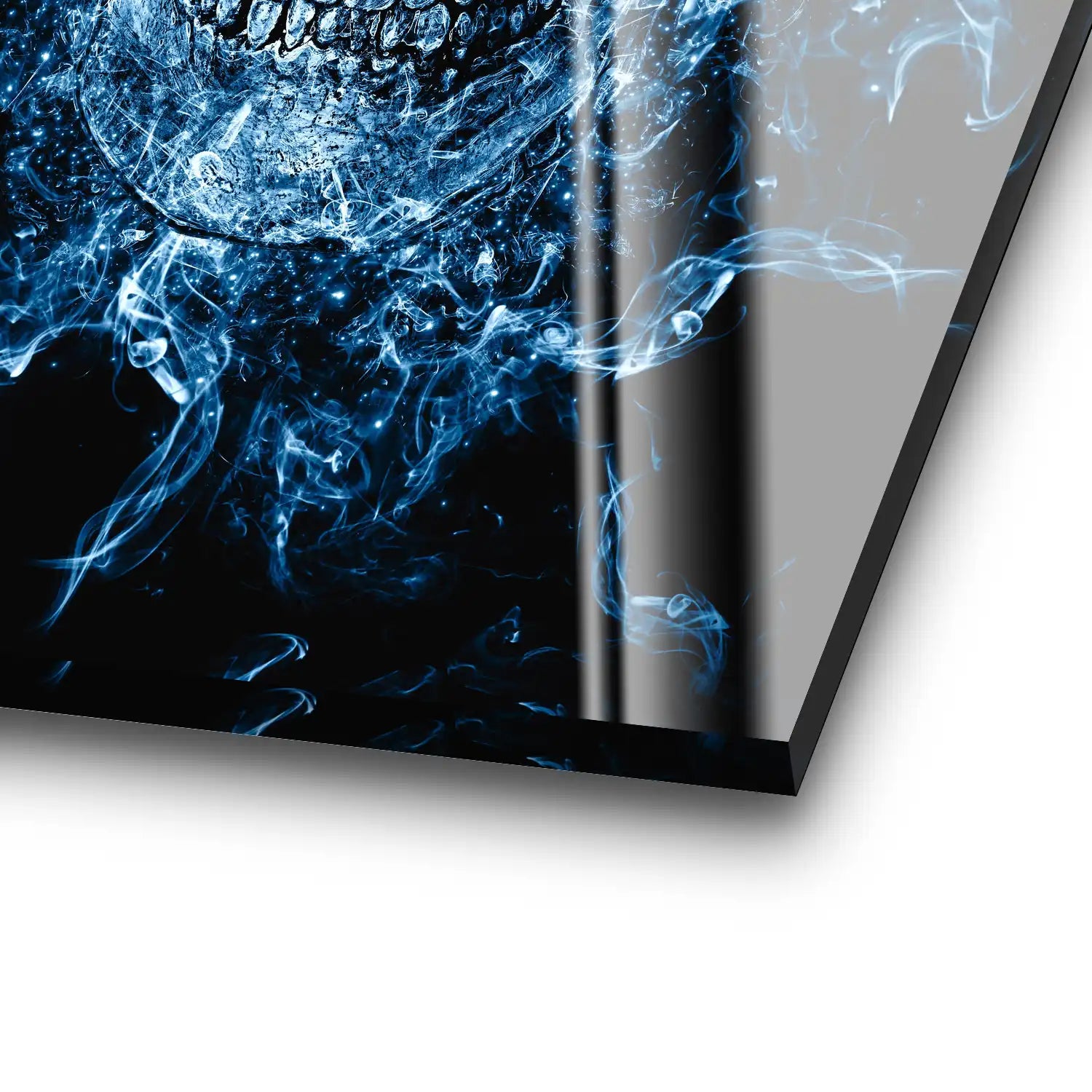 Totenkopf Abstrakt Blau Acrylglas Bild INGALERIE