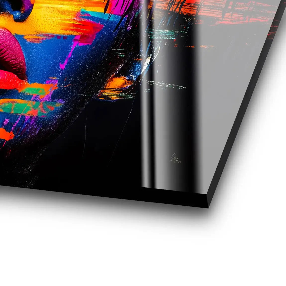 Neon Frauenportrait Acrylglasbild