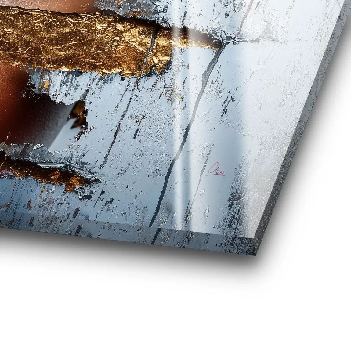 Goldsplitter im Blickfeld Acrylglas Bild INGALERIE