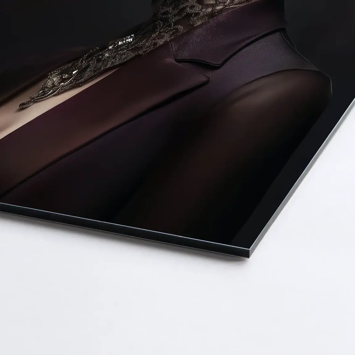 Elegante Lady mit Totenkopf-Make-up Alu Dibond Bild INGALERIE