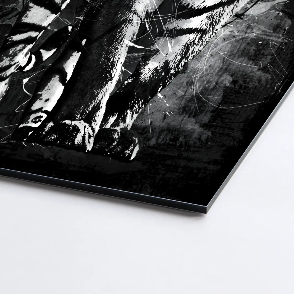 Tiger Abstrakt Black AluDibond Bild INGALERIE
