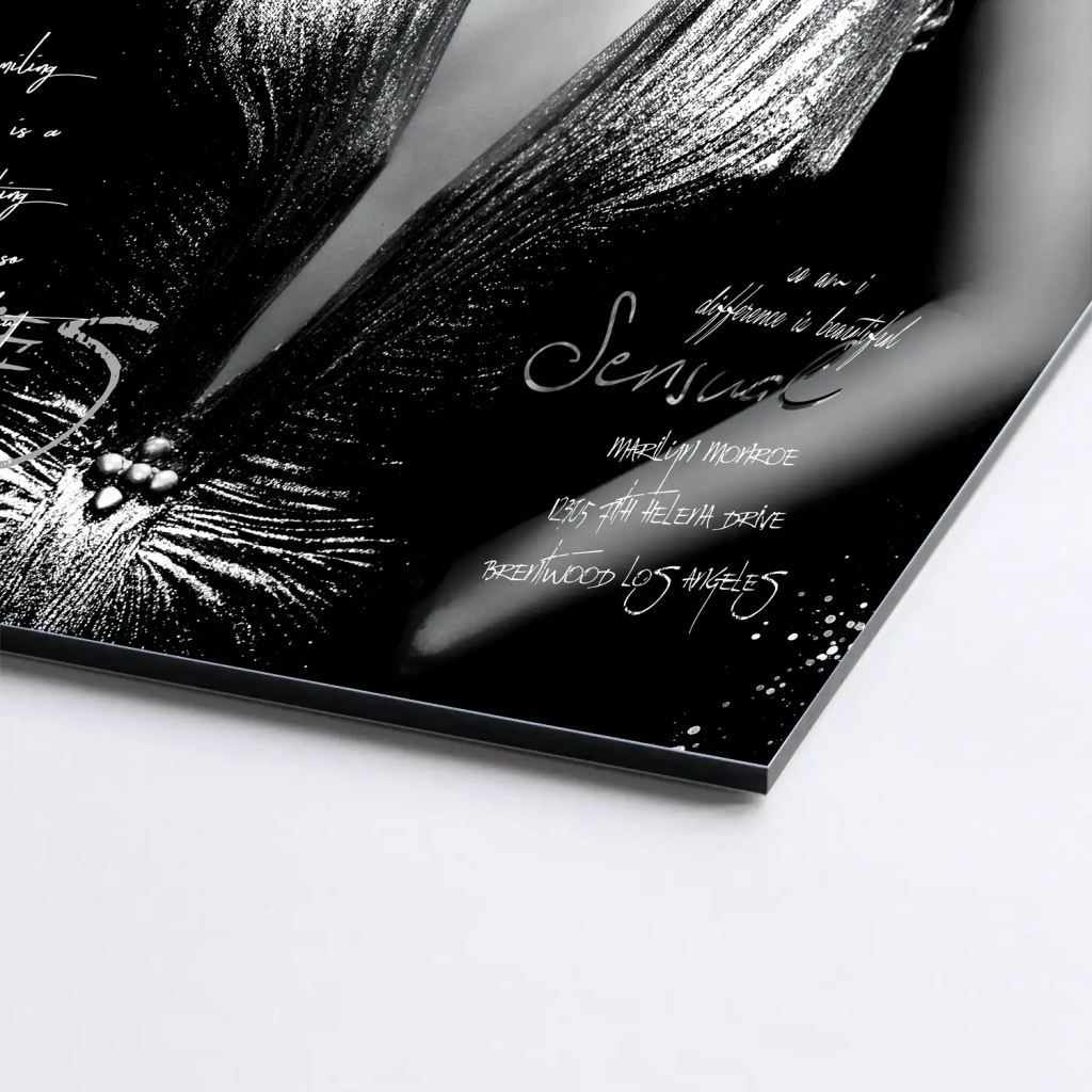 Marilyn Monroe Black Vogue AluDibond Bild INGALERIE