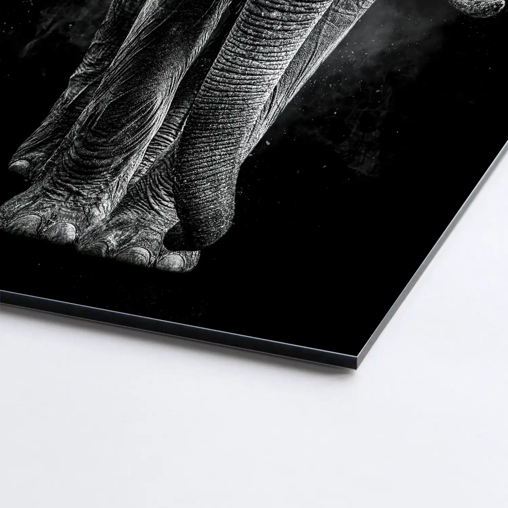Elefant Abstrakt Dark Style AluDibond Bild INGALERIE