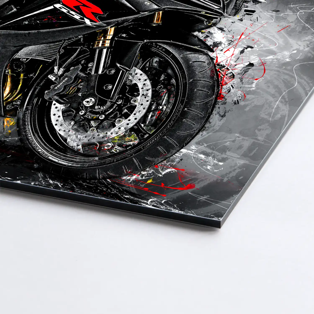 Suzuki GSXR 600 Abstrakt Black AluDibond Bild INGALERIE