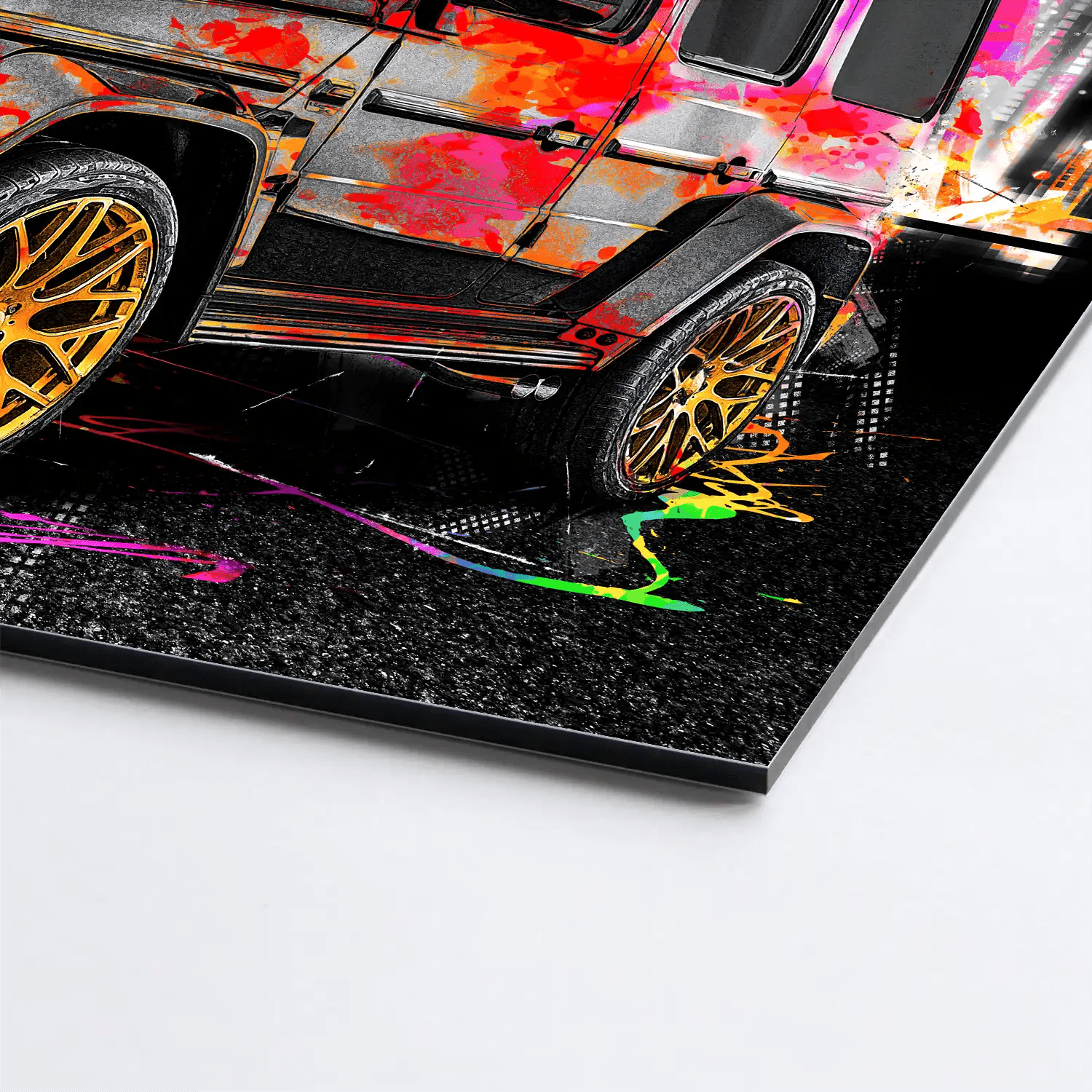 Mercedes G63 Abstrakt Color AluDibond Bild INGALERIE