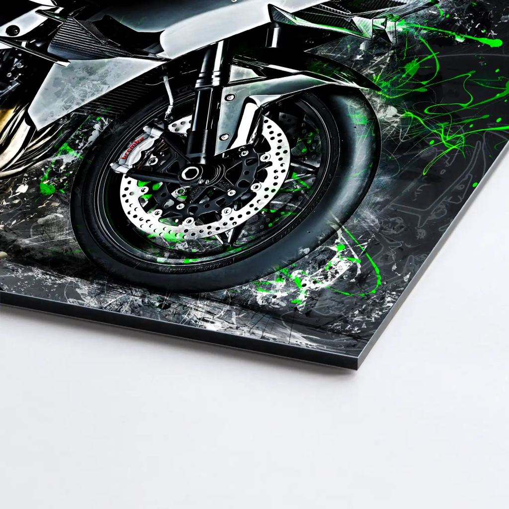 Kawasaki H2 Abstrakt AluDibond Bild INGALERIE