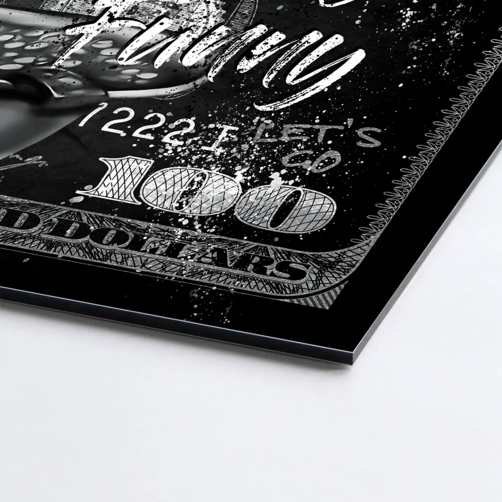 Dagobert More Money Black Dollar AluDibond Bild INGALERIE