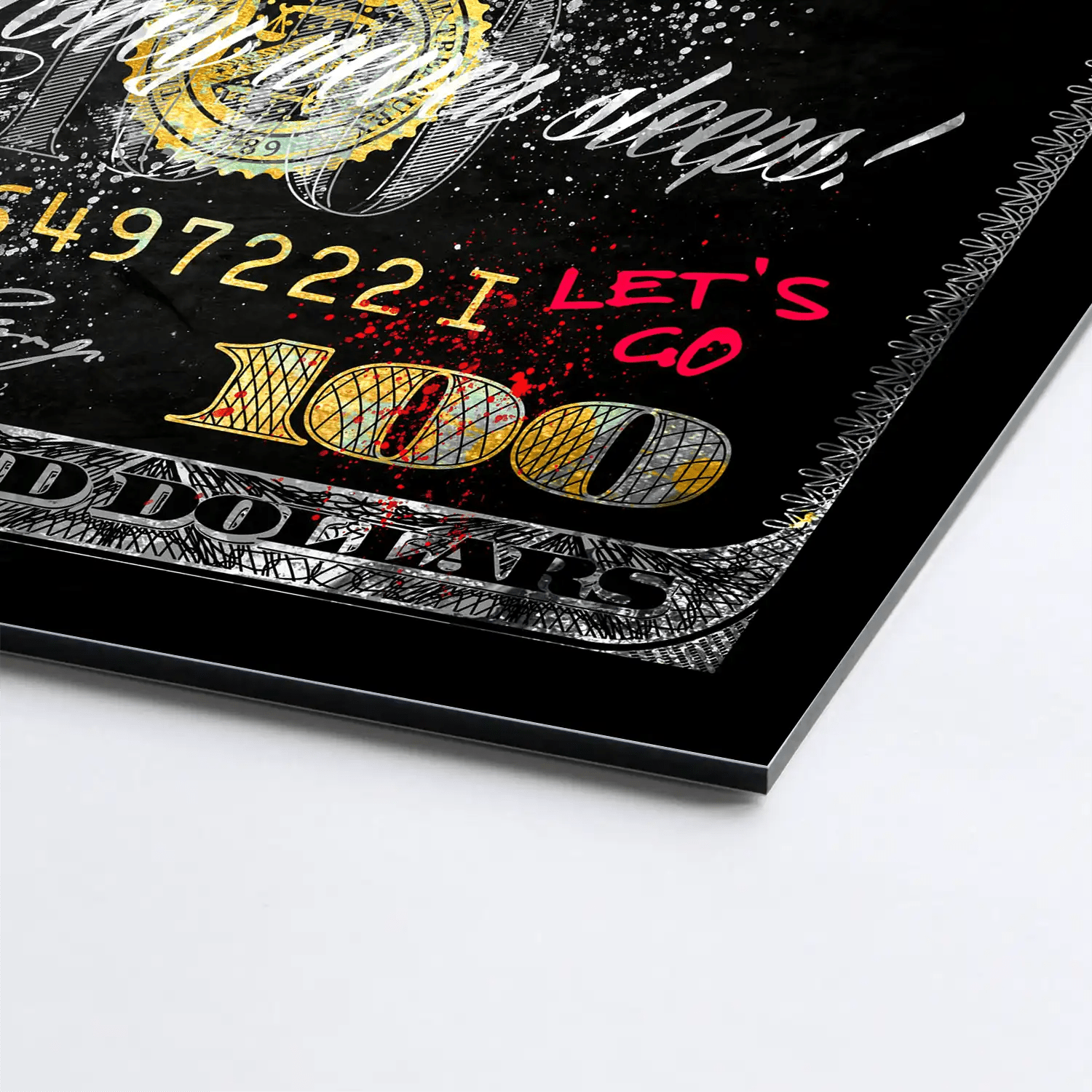 Dagobert Money Never Sleeps Dollar Dark AluDibond Bild INGALERIE