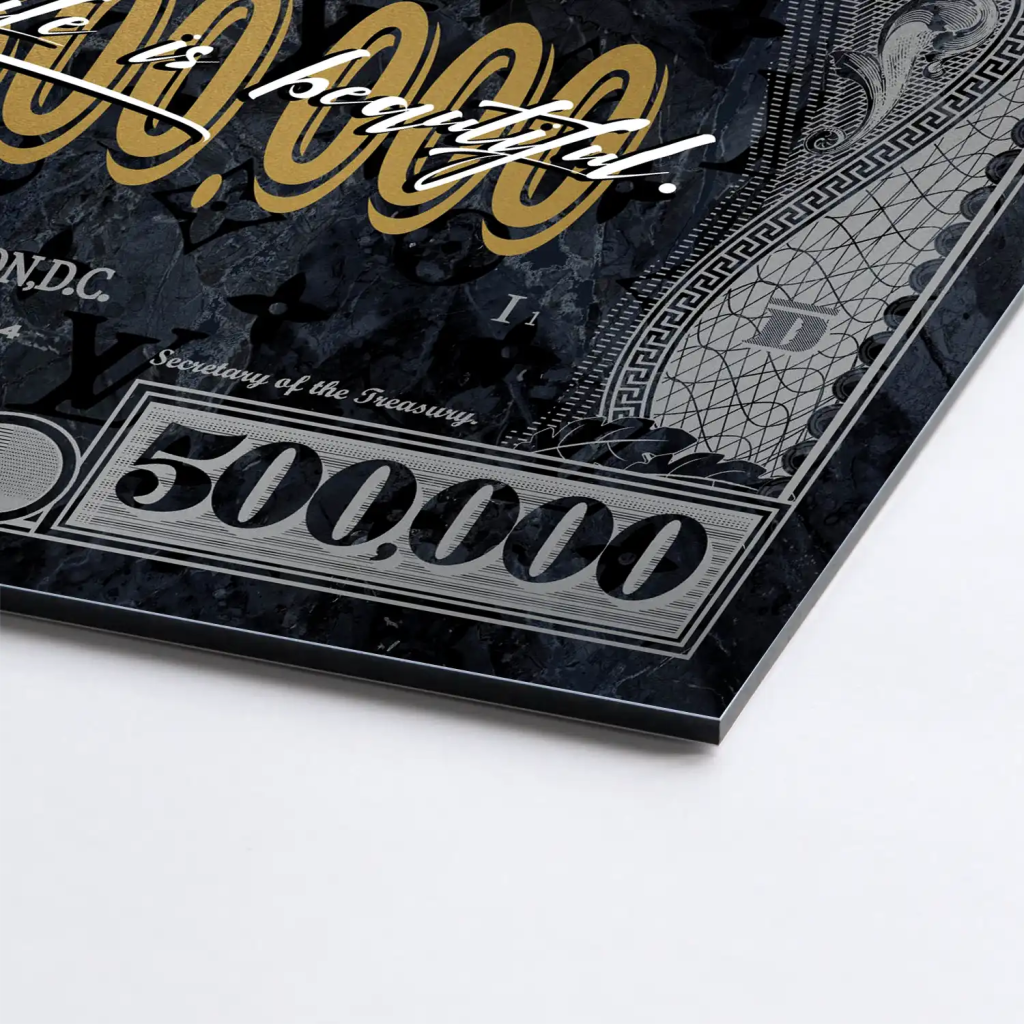 Micky Goofy Donald Dollar AluDibond Bild INGALERIE