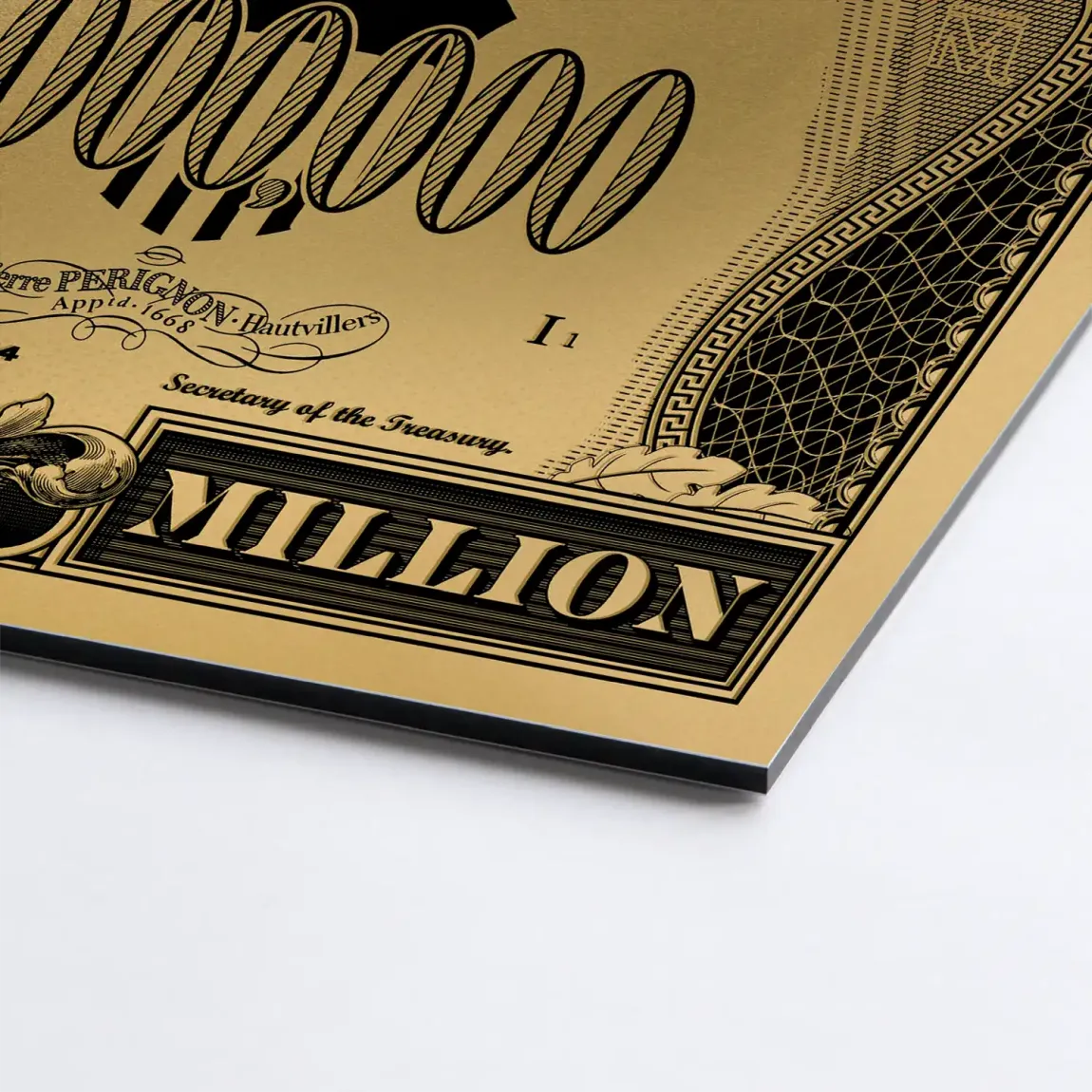 Donald Duck Goldfinger Instinct Pop Art Dollar AluDibond Bild INGALERIE