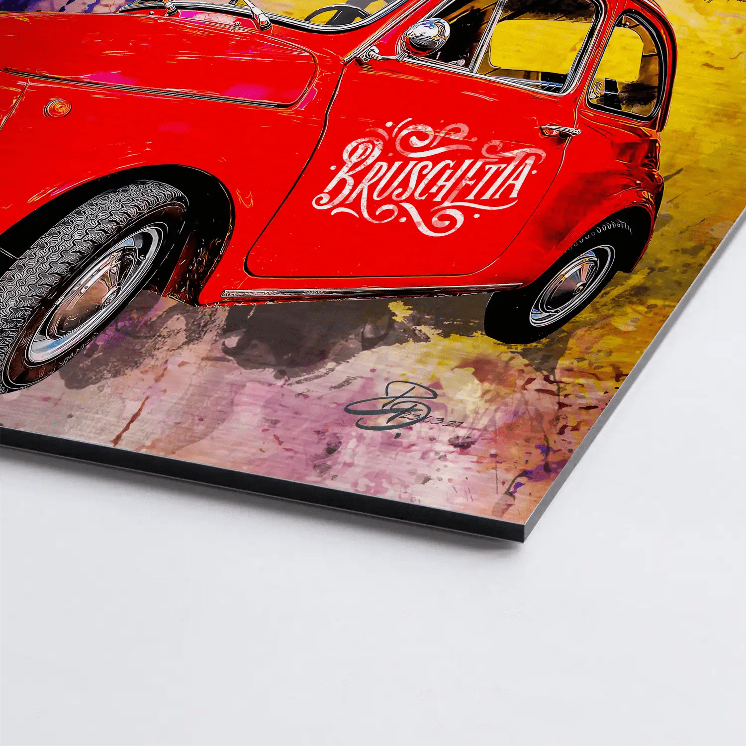 Italien Chianti Pop Art Alu Gebürstet - Alu Dibond Bild Gebürstet