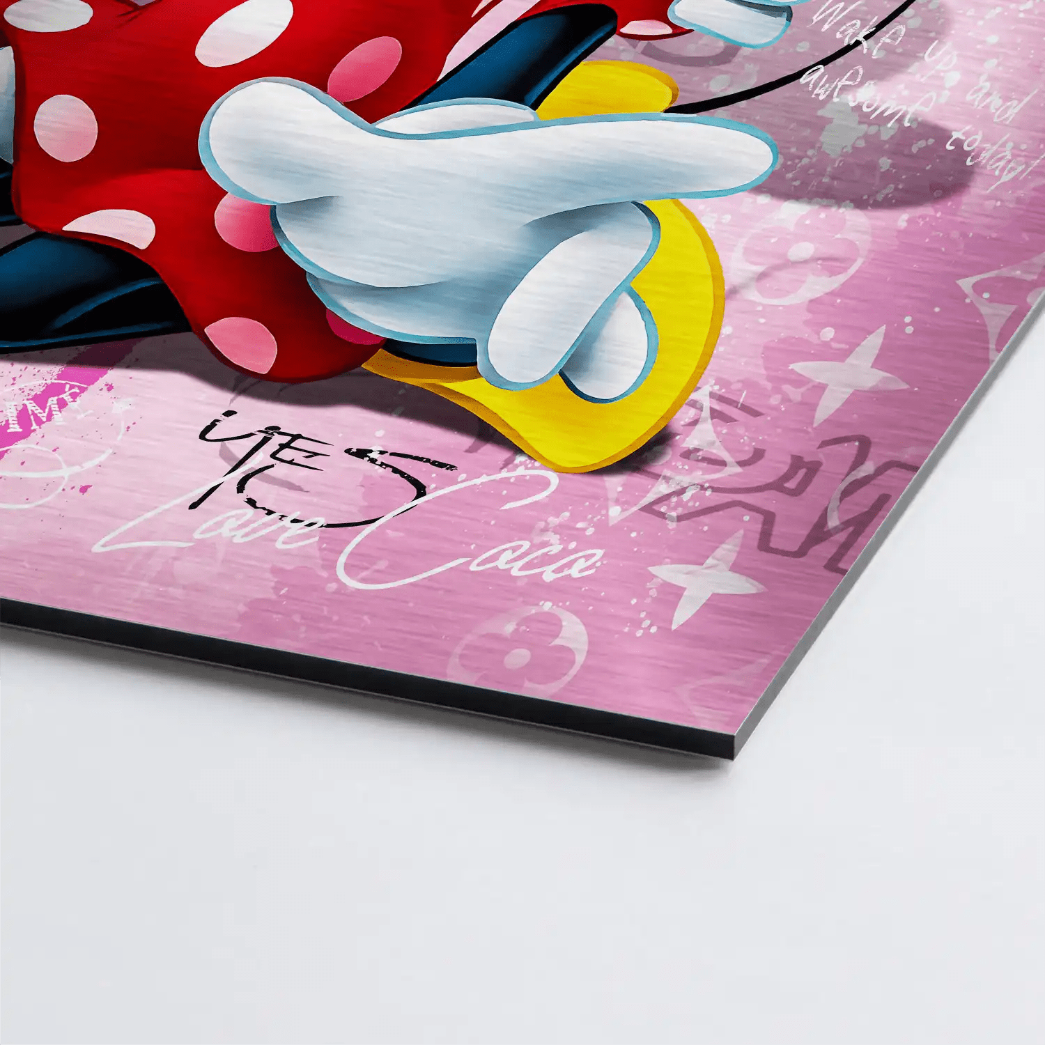 Daisy & Minnie Smile Alu Gebürstet - Alu Dibond Bild Gebürstet