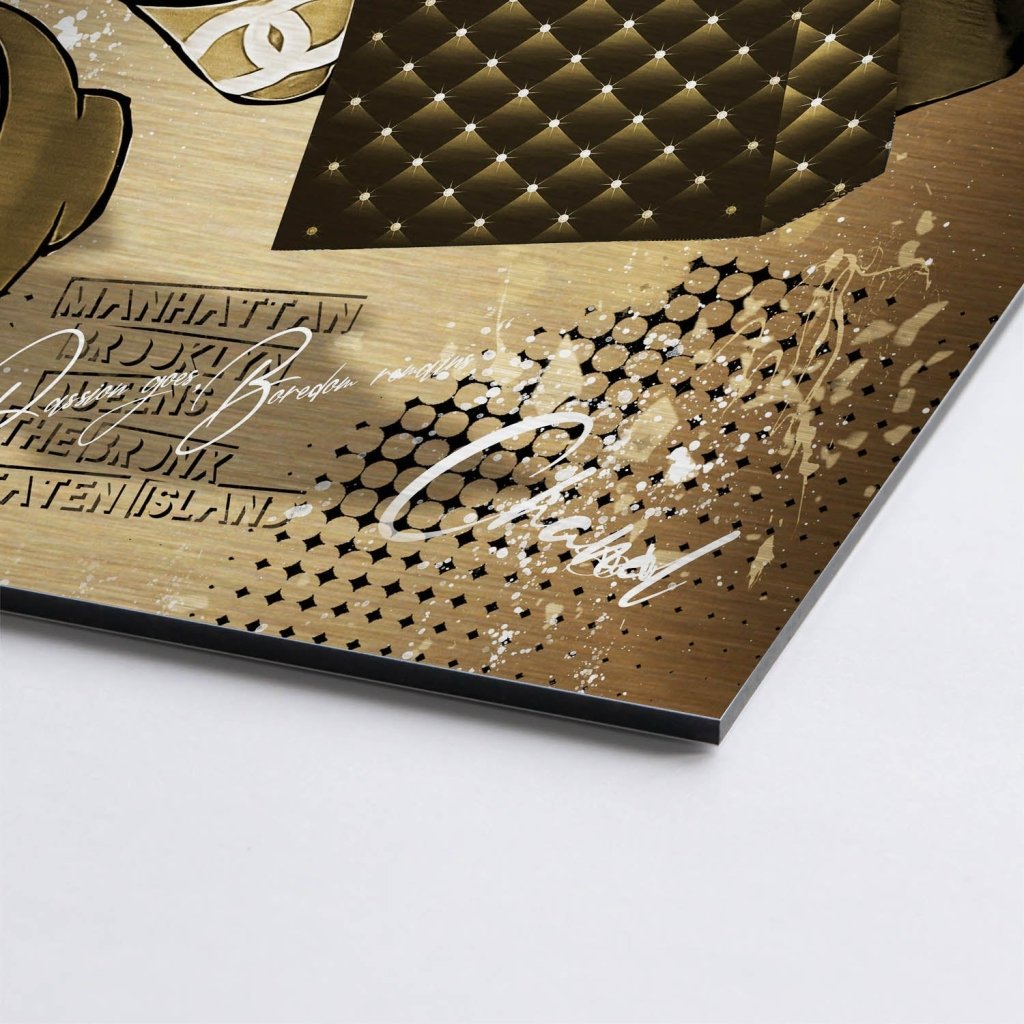 Minnie Smile Gold Pop Art Style Alu Gebürstet INGALERIE