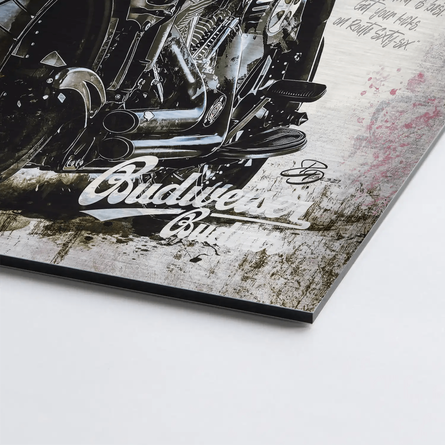 Harley USA Pop Art Nr.3 Alu Gebürstet - Alu Dibond Bild Gebürstet